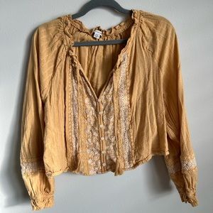 Yellow Boho American Eagle Shirt
